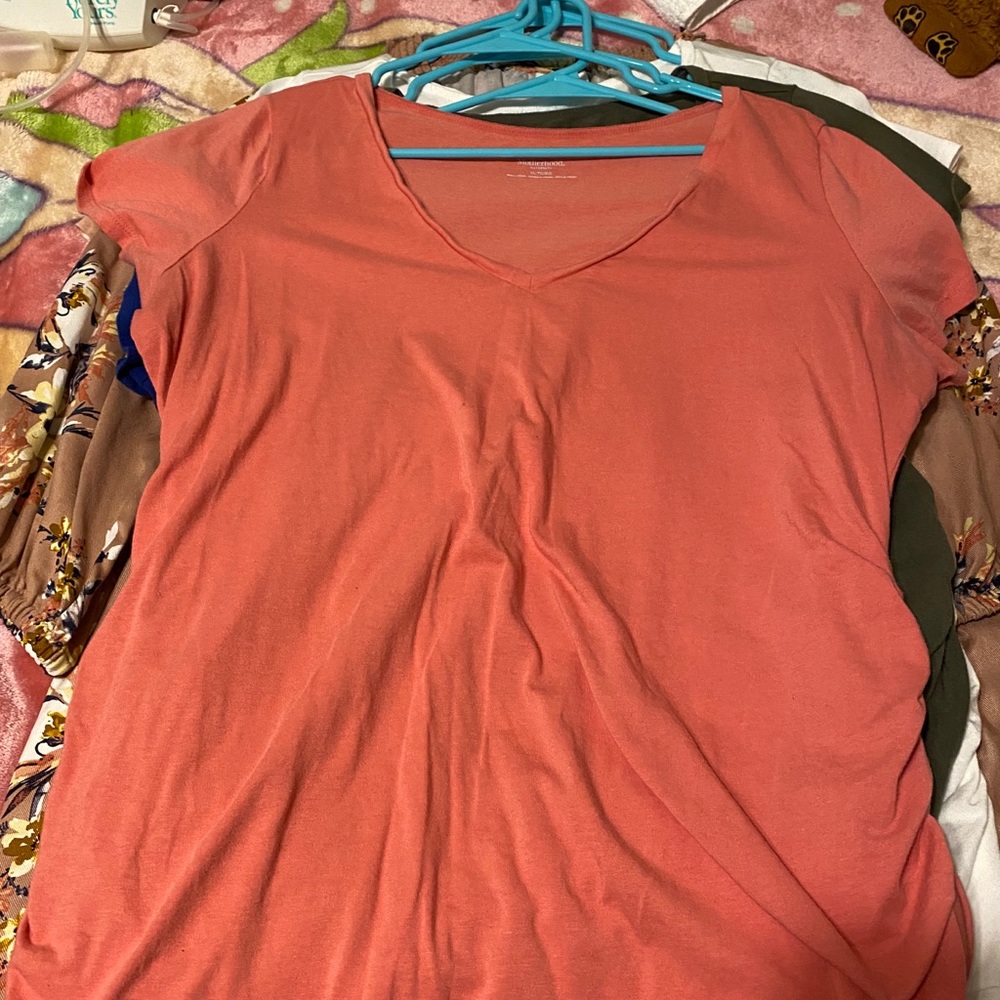 Maternity coral shirt
